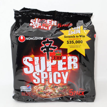 Nongshim Shin Red Super Spicy 5x120g - Crown Supermarket