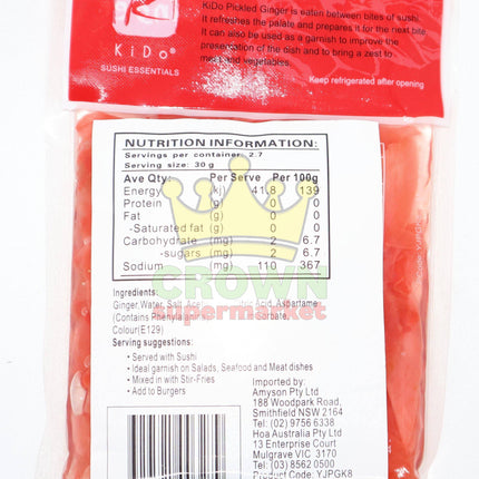 Kido Pickled Ginger Sliced 80g - Crown Supermarket