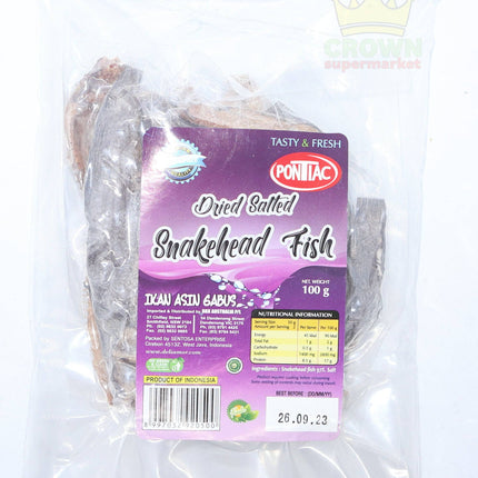 Pontiac Dried Salted Snakehead Fish (Ikan Asin Gabus) 100g - Crown Supermarket
