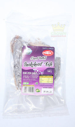 Pontiac Dried Salted Snakehead Fish (Ikan Asin Gabus) 100g - Crown Supermarket