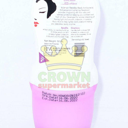 Kojie San Sleeveless Ready Lightening Deodorant White Confidence 50ml - Crown Supermarket