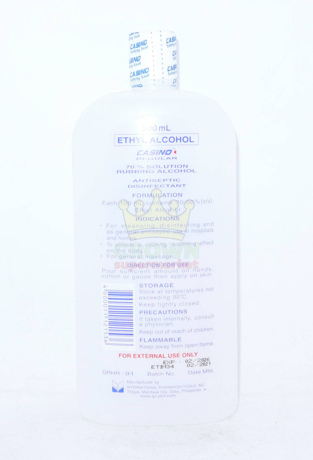 Casino Ethyl Alcohol 70% Solution 500ml - Crown Supermarket