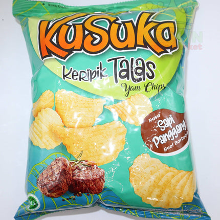 Kusuka Keripik Talas Yam Chips Beef Barbeque Flavor 68g - Crown Supermarket