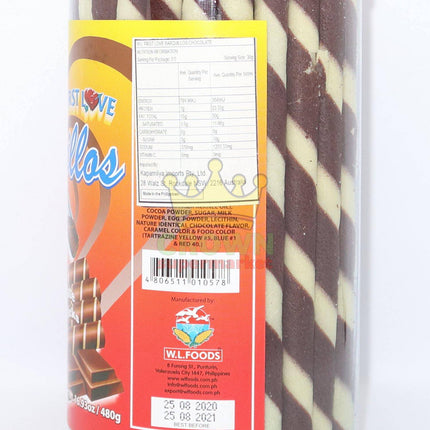 WL Foods Barquillos Chocolate Wafer Sticks 480g - Crown Supermarket