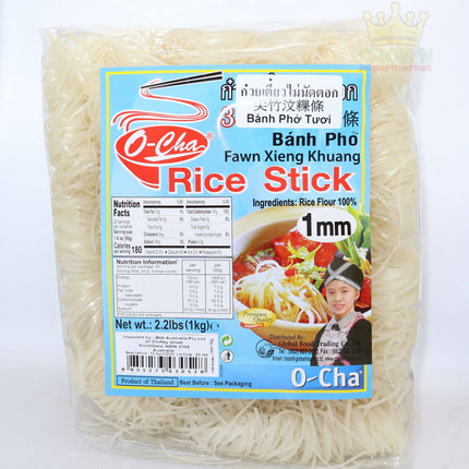 O-Cha Rice Stick Pad Thai (Roll) 1mm 1KG - Crown Supermarket