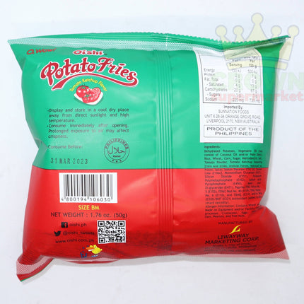 Oishi Potato Fries Tomato Ketchup Flavor 50g - Crown Supermarket