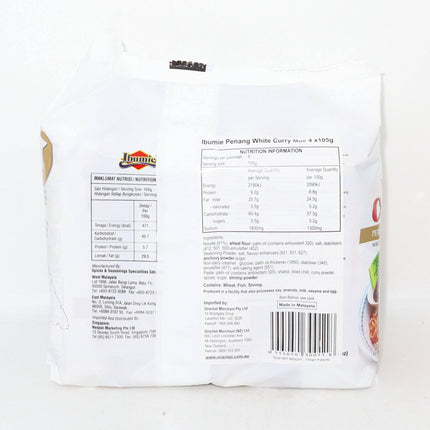 Ibumie Penang White Curry Mee 4 x 105g - Crown Supermarket