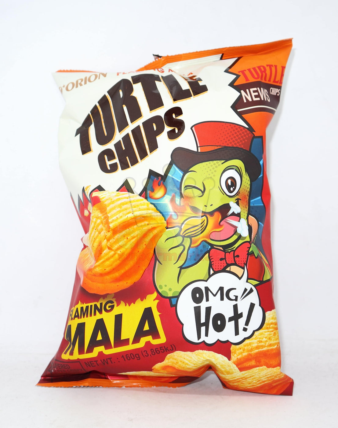 Orion Turtle Chips Flaming Mala Flavor 160g | Crown Supermarket
