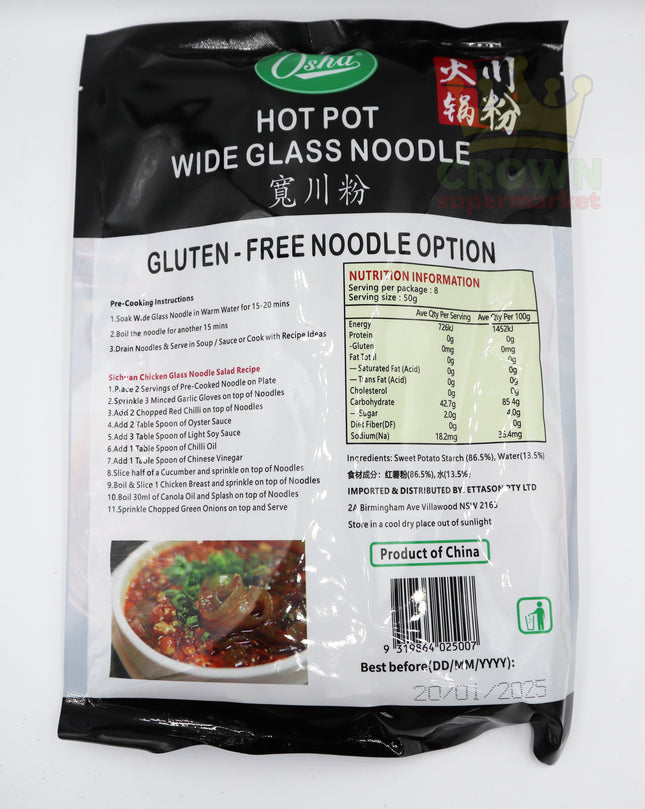 Osha Hot Pot Wide Glass Noodle 400g - Crown Supermarket