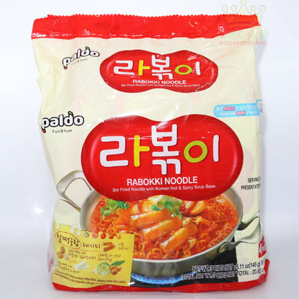 Paldo Rabokki Noodle (Stir Fried Noodle with Korean Hot&Spicy Soup) 4x145g - Crown Supermarket