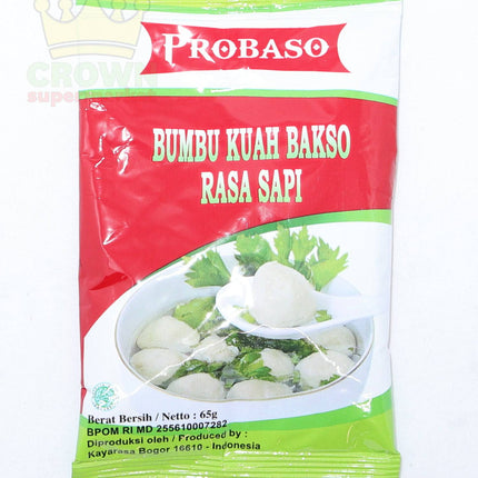 Pro Baso Bumbu Kuah Bakso Rasa Sapi (Meatball Soup Seasoning) 65g - Crown Supermarket