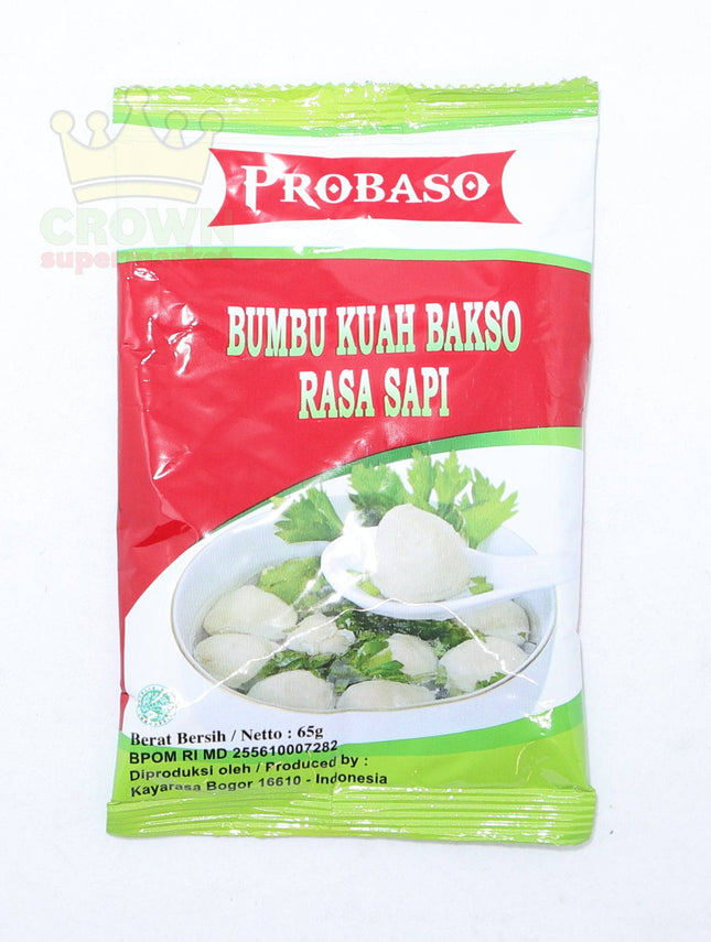 Pro Baso Bumbu Kuah Bakso Rasa Sapi (Meatball Soup Seasoning) 65g - Crown Supermarket