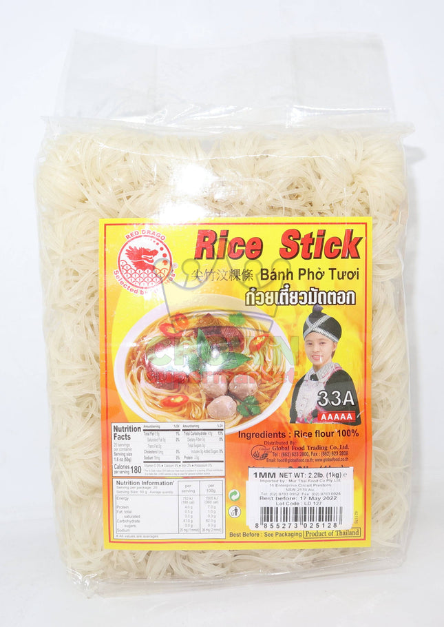 Red Dragon Rice Stick 1mm 1kg - Crown Supermarket