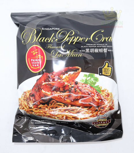 Prima Taste Black Pepper Crab Flavoured La Mian Noodles 180g - Crown Supermarket