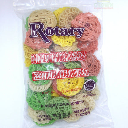 Rotary Colored Tapioca Crackers (Kerupuk Warna Warni) 250g - Crown Supermarket
