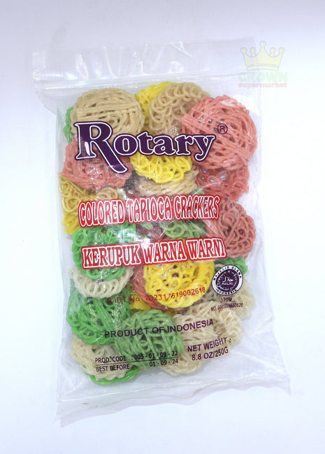 Rotary Colored Tapioca Crackers (Kerupuk Warna Warni) 250g - Crown Supermarket