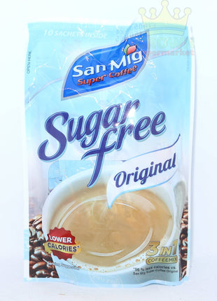 San Mig Coffee Mix 3 in 1 Sugar Free Original 7gx10 - Crown Supermarket