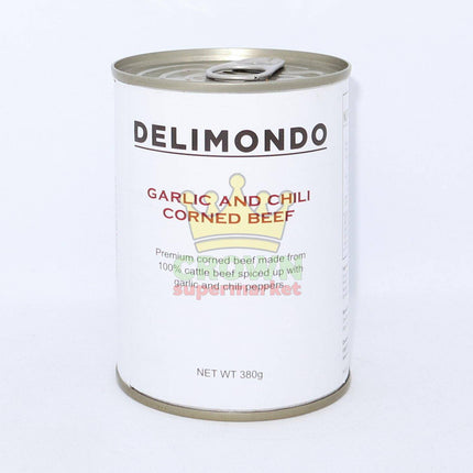 Delimondo Corned Beef Garlic & Chili 380g - Crown Supermarket