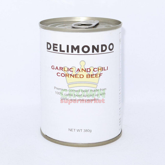 Delimondo Corned Beef Garlic & Chili 380g - Crown Supermarket
