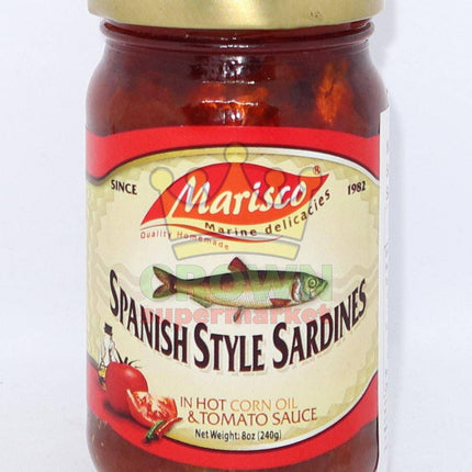 Marisco Spanish Style Sardines in Hot Corn Oil & Tomato Sauce 240g - Crown Supermarket