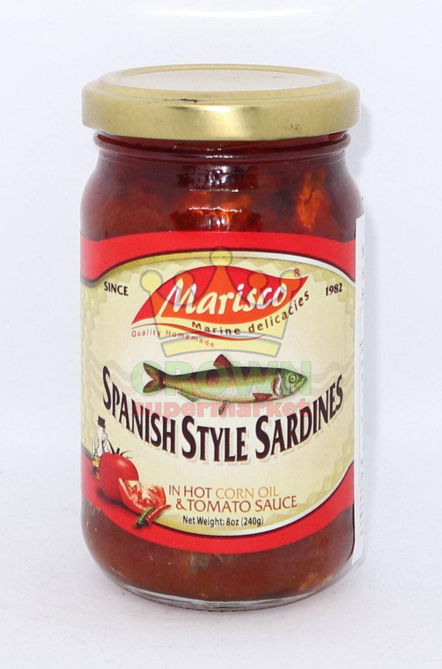 Marisco Spanish Style Sardines in Hot Corn Oil & Tomato Sauce 240g - Crown Supermarket