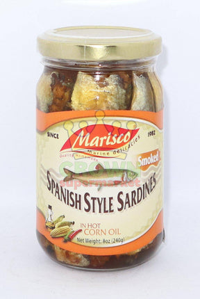 Marisco Spanish Style Sardines (Smoked) in Hot Corn Oil 240g - Crown Supermarket