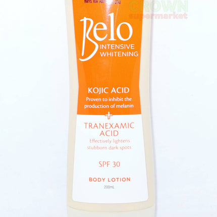 Belo Kojic Acid + Tranexamic Acid Body Lotion SPF 30 200ml - Crown Supermarket