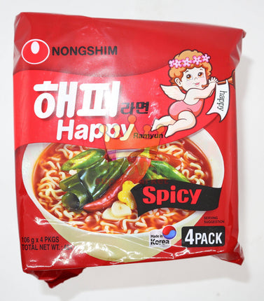 Nongshim Happy Ramyun Spicy 4 x 106g - Crown Supermarket