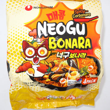 Nongshim Neogu Bonara (Spicy Carbonara) 4 x 134g - Crown Supermarket