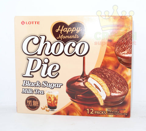 Lotte Choco Pie Black Sugar Milk Tea 12x28g - Crown Supermarket