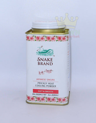 Snake Brand Prickly Heat Cooling Powder Japanese Sakura 140g - Crown Supermarket