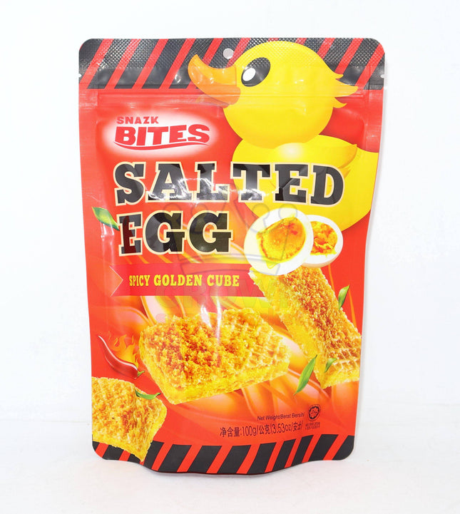 Snazk Bites Salted Egg Spicy Golden Cube 100g - Crown Supermarket