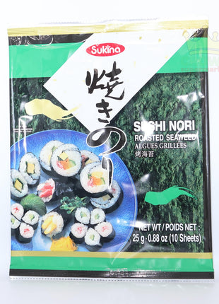 Sukina Sushi Nori Roasted Seaweed (10 Sheets) 25g - Crown Supermarket