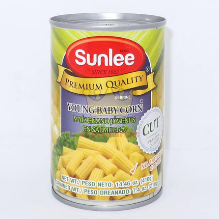 Sunlee Young Baby Corn - Cut 410g - Crown Supermarket