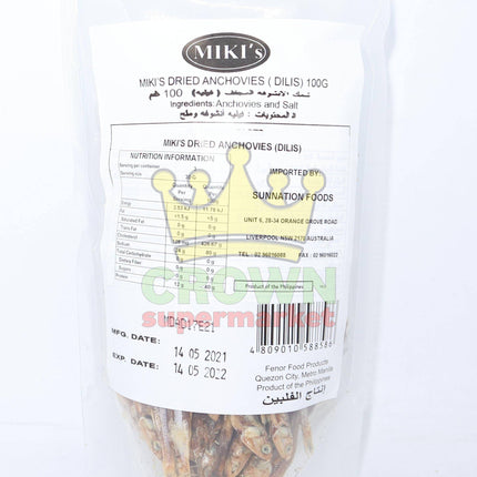 Miki's Dried Anchovies (Dilis) 100g - Crown Supermarket