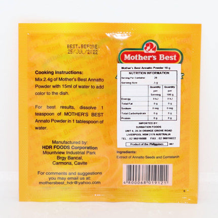 Mother's Best Annatto Powder (Achuete) 10g - Crown Supermarket