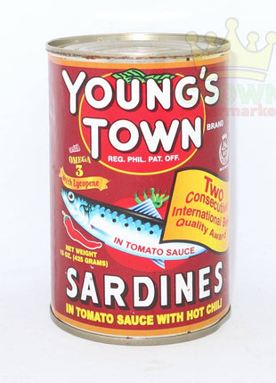 Young's Town Sardines in Tomato Hot Chilli 425g - Crown Supermarket