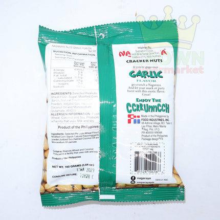 Nagaraya Cracker Nuts Coated Peanuts Garlic 160g - Crown Supermarket