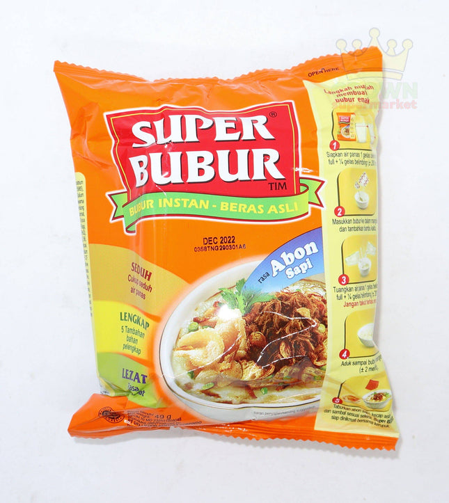 Super Bubur Rasa Abon Sapi (Beef Flavor) 49g - Crown Supermarket