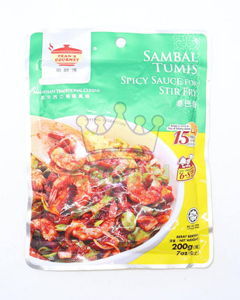 Tean's Sambal Tumis (Spicy Sauce For Stir Fry) 200g - Crown Supermarket