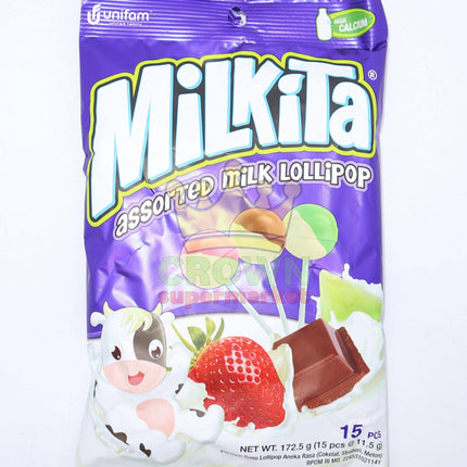 Unifam Milkita Assorted Milk Lollipop (15pcs) 172.5g - Crown Supermarket