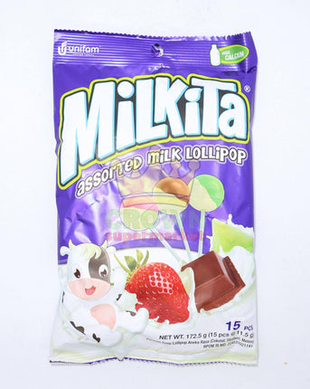 Unifam Milkita Assorted Milk Lollipop (15pcs) 172.5g - Crown Supermarket