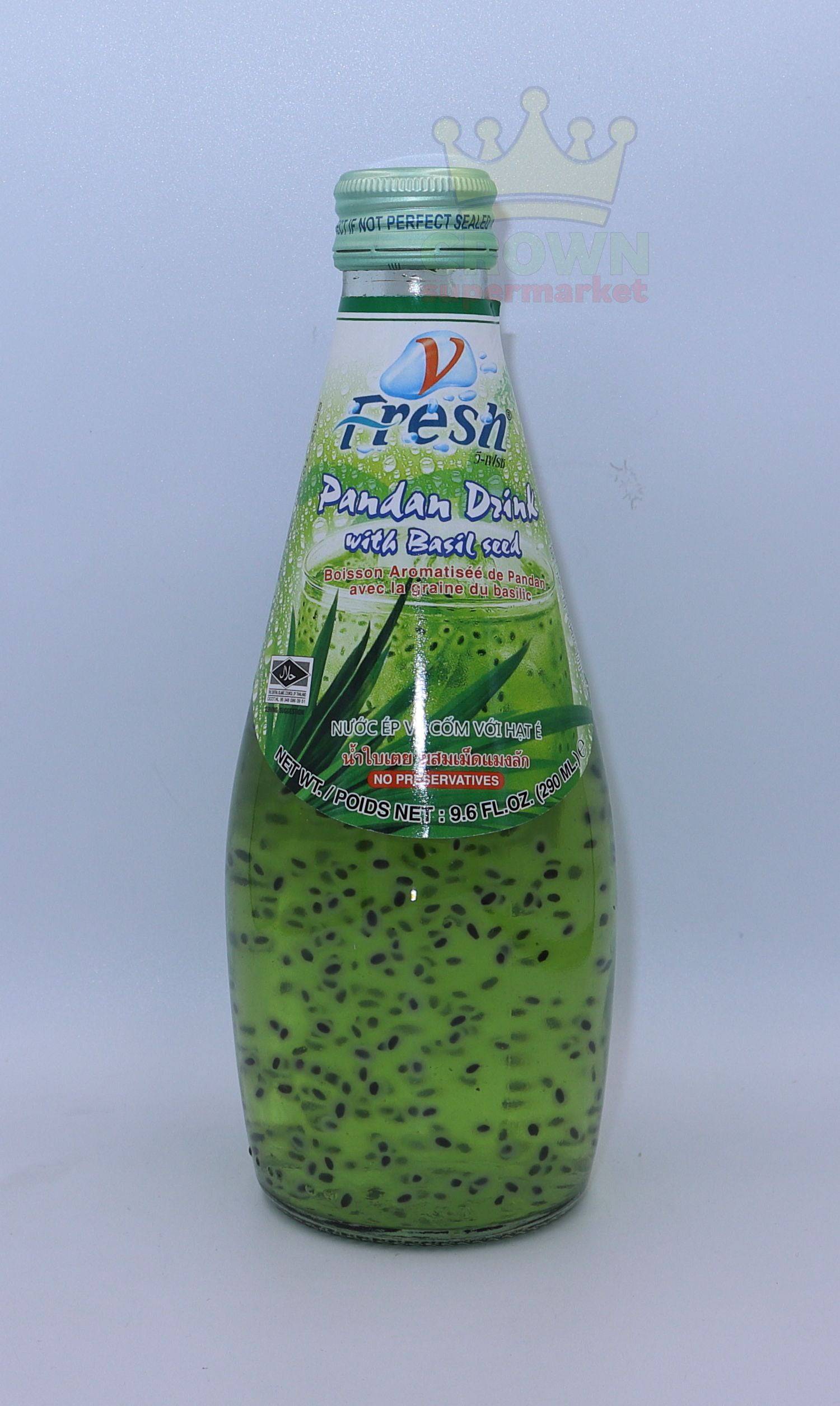 V Fresh Pandan Drink with Basil Seed 290ml Crown Supermarket