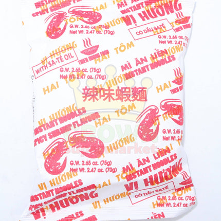 Vi Huong Spicy Shrimp Flavor Instant Noodles with Sa-te Oil 75g - Crown Supermarket