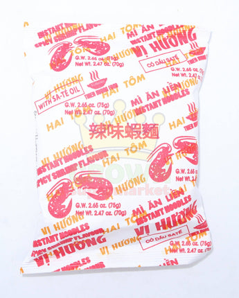 Vi Huong Spicy Shrimp Flavor Instant Noodles with Sa-te Oil 75g - Crown Supermarket