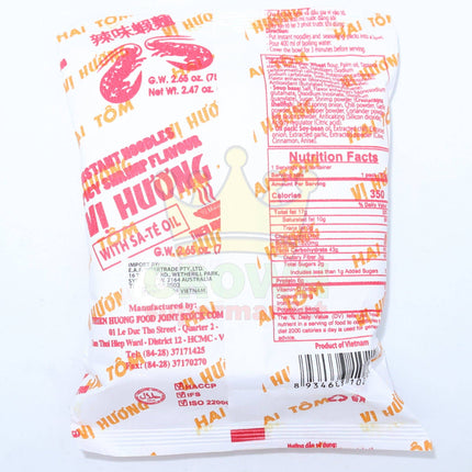 Vi Huong Spicy Shrimp Flavor Instant Noodles with Sa-te Oil 75g - Crown Supermarket