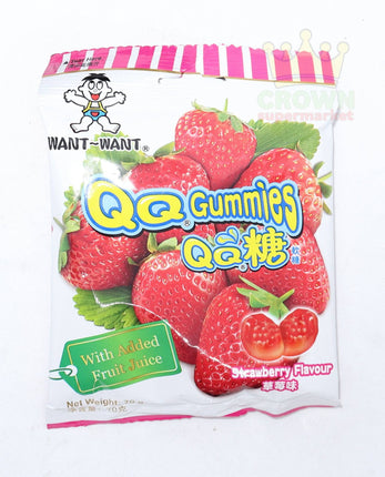 Want-Want QQ Gummies Strawberry Flavor 70g - Crown Supermarket