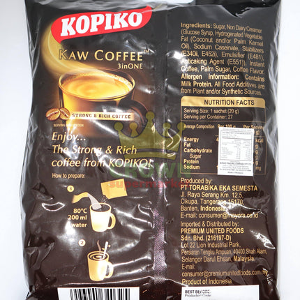 Kopiko Kaw Coffee 3 In One (Strong & Rich) 27 x 20g - Crown Supermarket