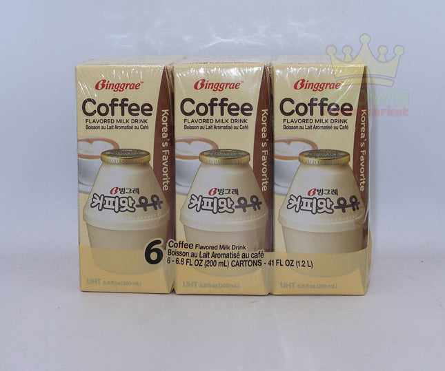 Binggrae Coffee Flavored Milk Drink 6x200ml - Crown Supermarket
