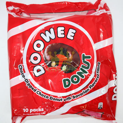 Doowee Donut Choco with Bavarian Flavor Filled 10 x 42g - Crown Supermarket
